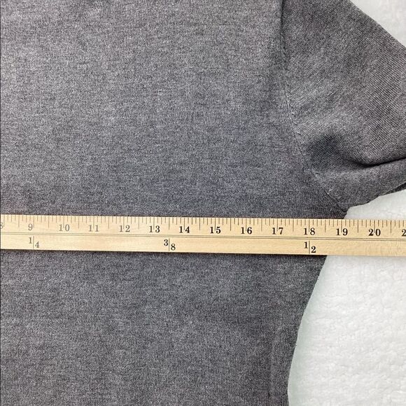 Eclectic Grey High Turtleneck Wavy Pattern Knit Sweater Size Large - Picture 4 of 16